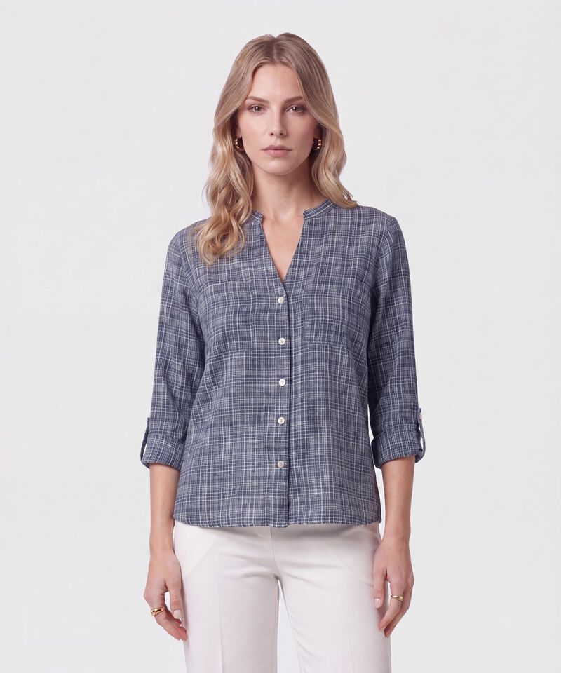 Blusa Cuello V Manga Larga Para Mujer
