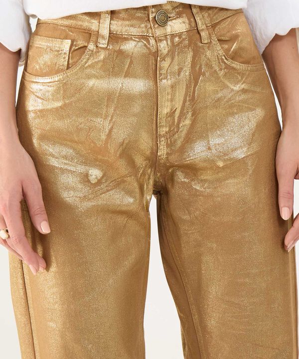 Jeans Straight Wide con Foil image number null