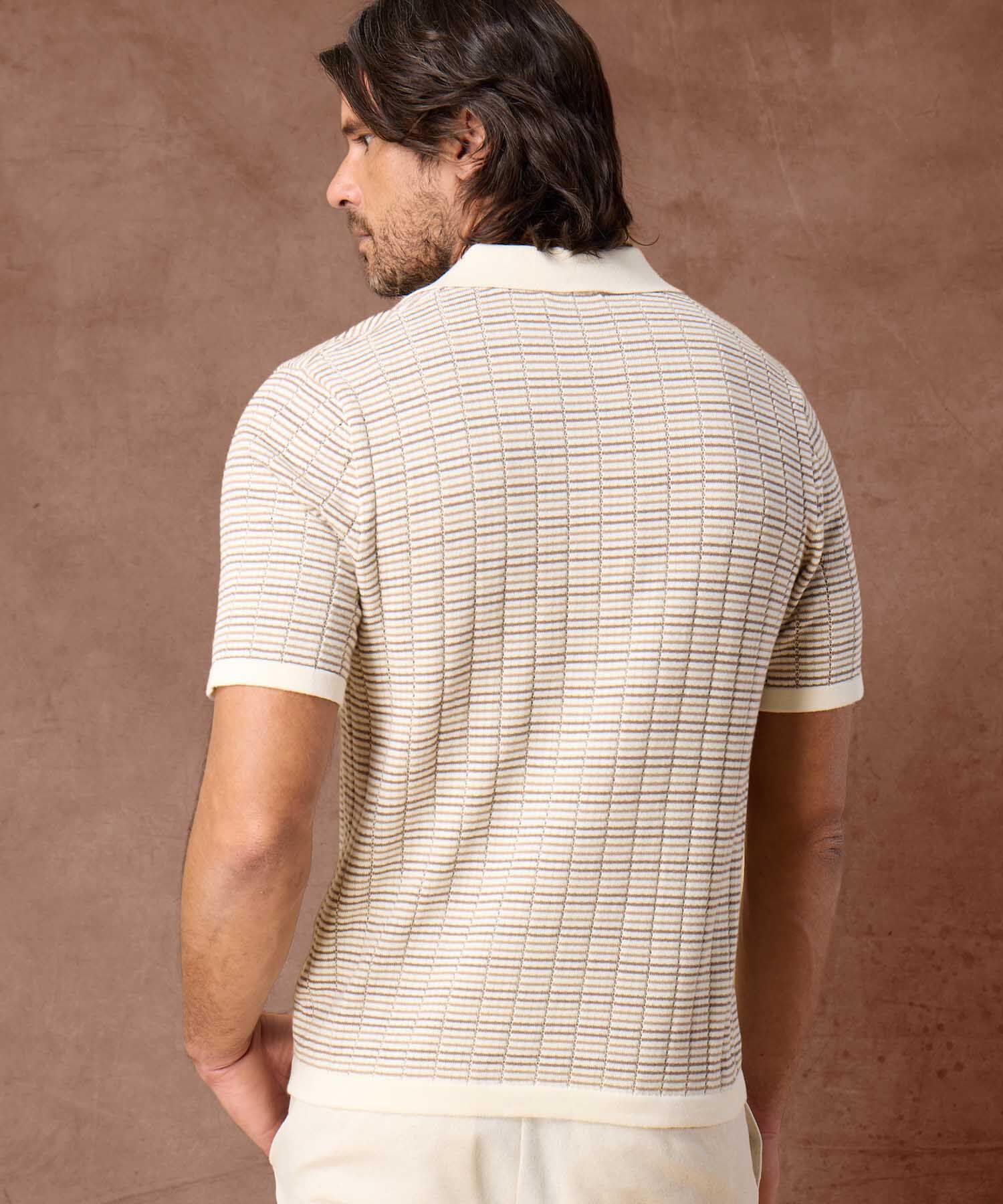 Polo de Punto con Diseño Micro-Texturizado Para Hombre