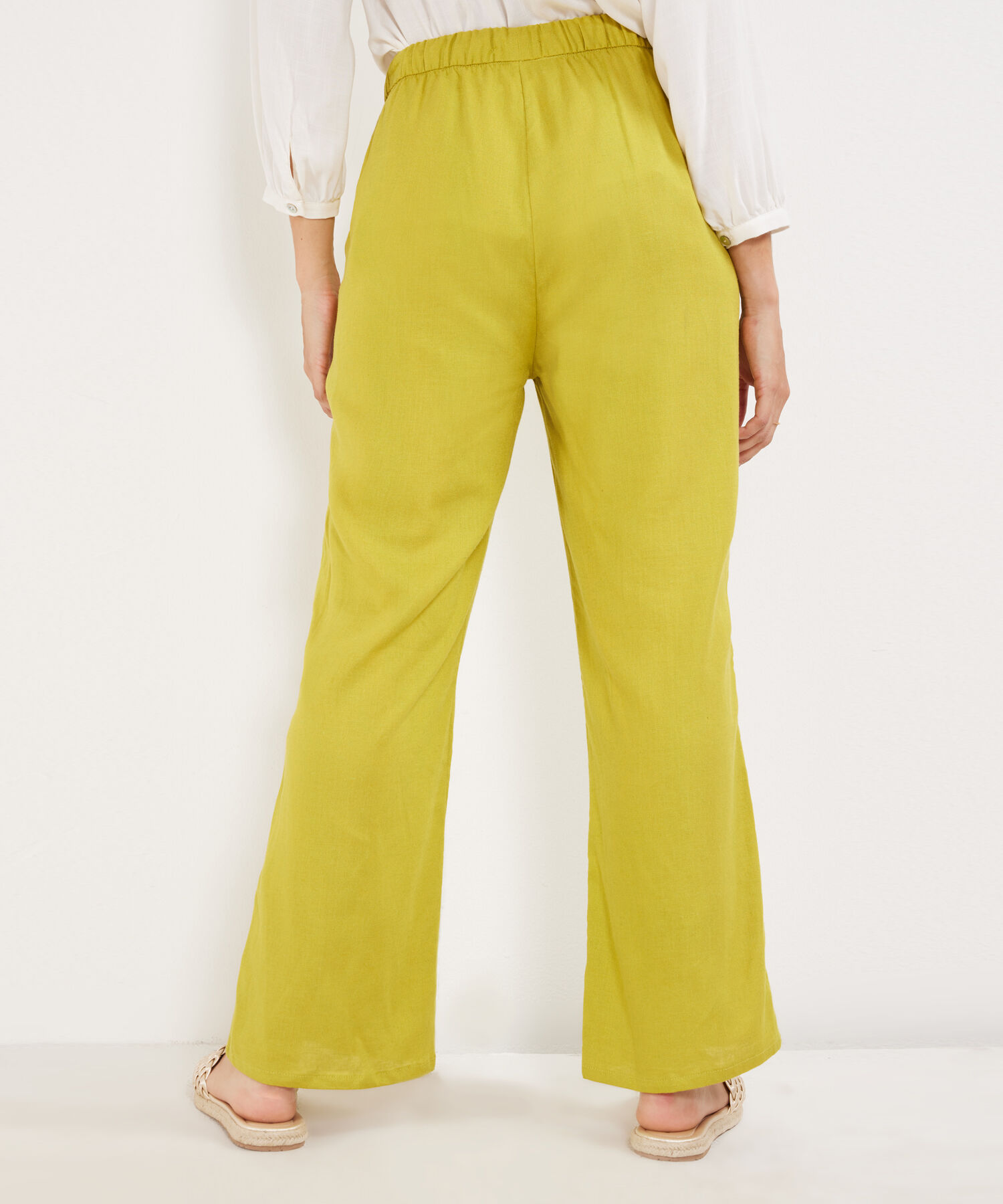Pantalón Bota Recta En Lino