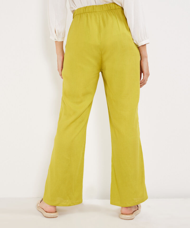 Pantalón Bota Recta En Lino