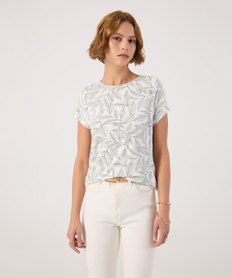 Camiseta Con Estampado Florar 