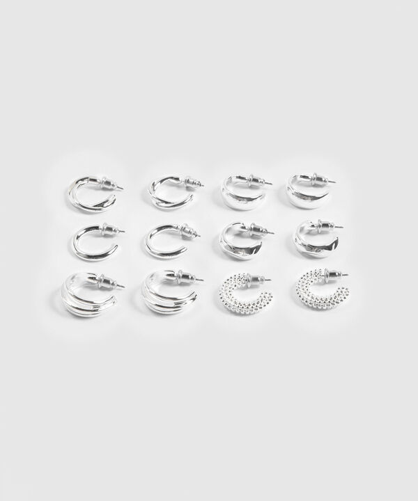 Set x 6 Aretes Plateados en Medialuna image number null