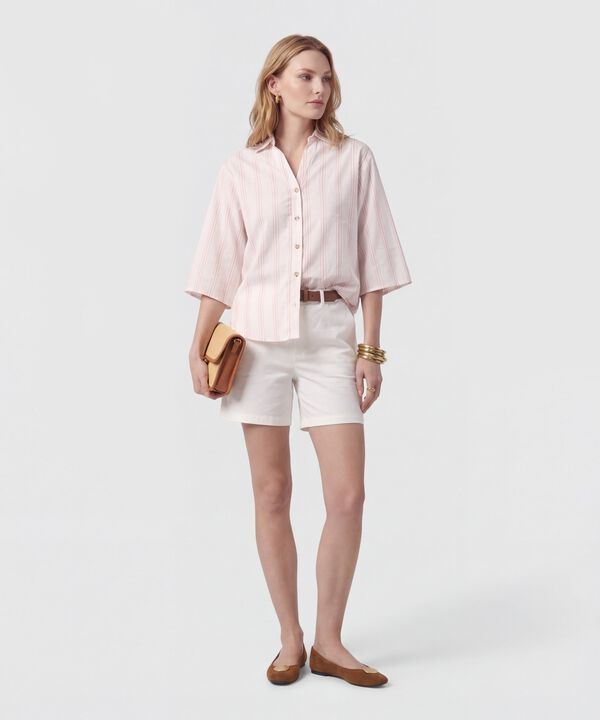 Camisa Manga 3/4 Con Silueta Amplia Para Mujer