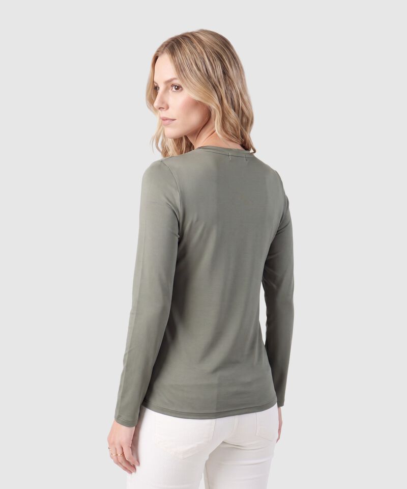 Camiseta Manga Larga Estampada Para Mujer