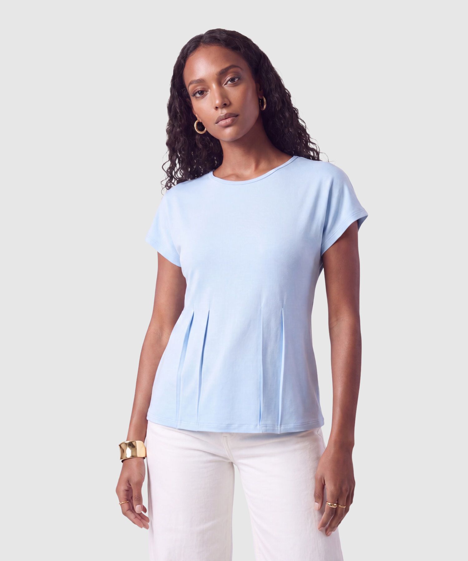 Camiseta Con Pliegues Frontales Mujer