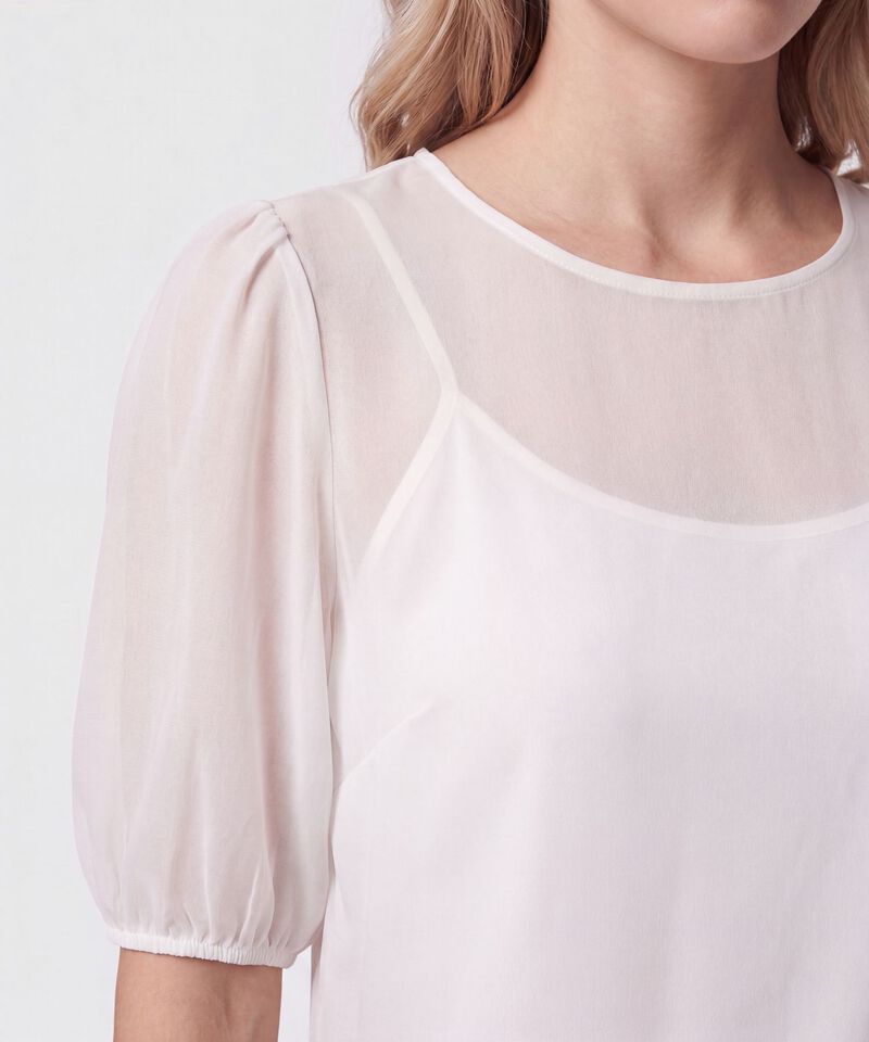 Blusa Mangas Transparentes Mujer