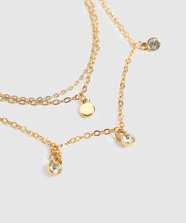 Set Collar Triple Y Aretes Para Mujer