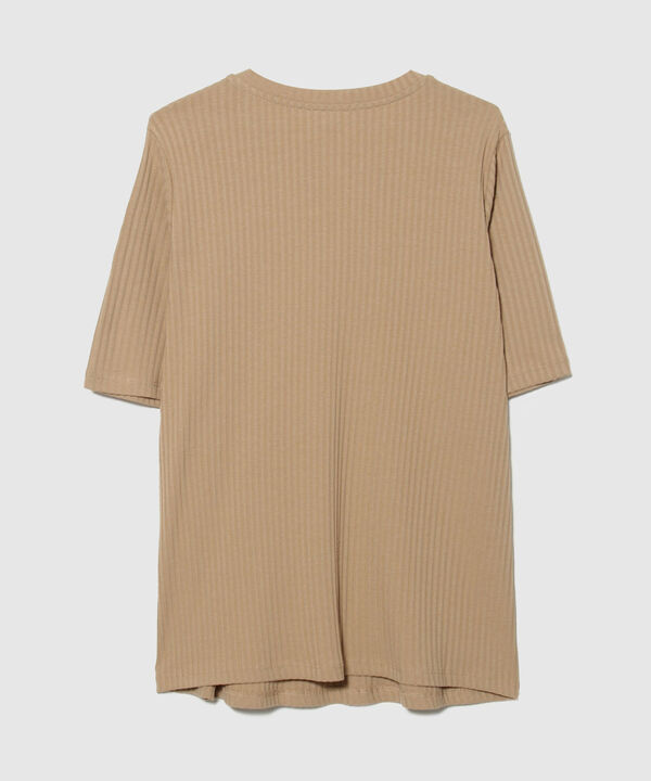 Camiseta Manga 3/4 en Rib