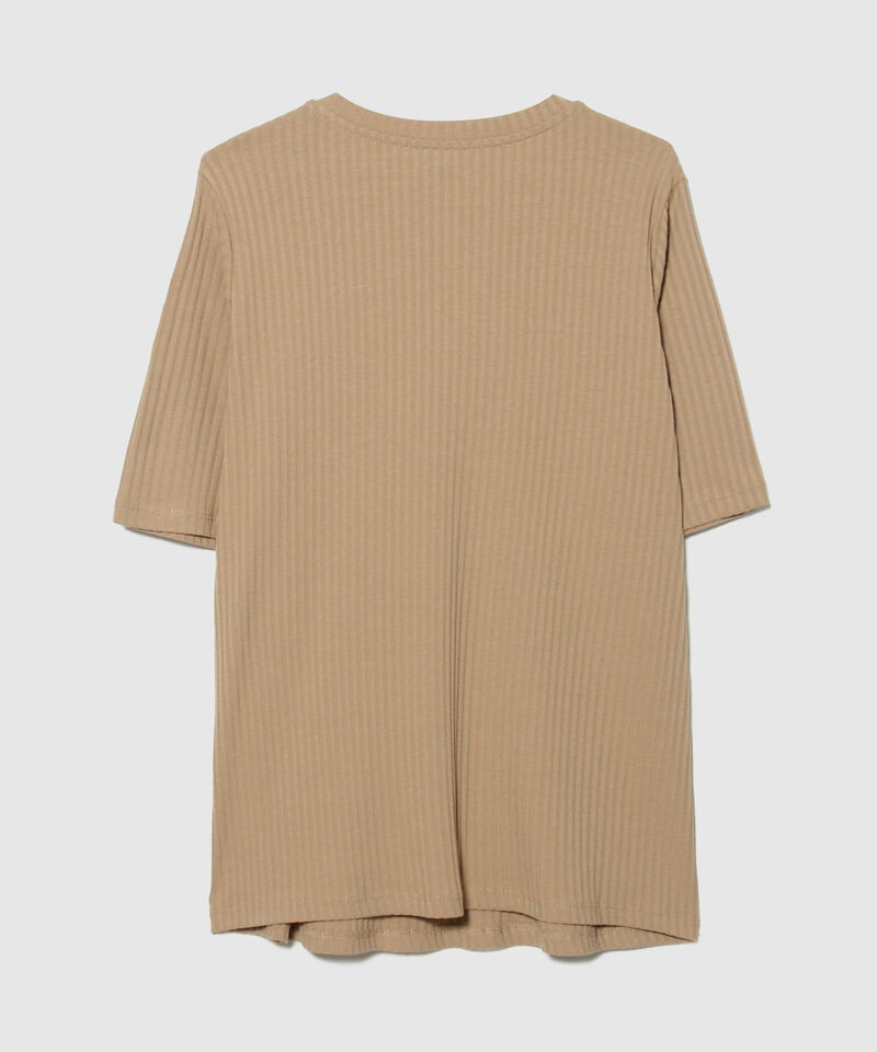 Camiseta Manga 3/4 en Rib