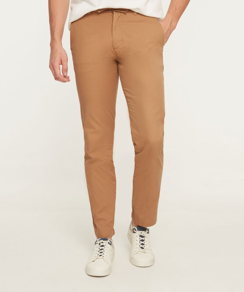 Pantalon Chino Unicolor Con Cordón