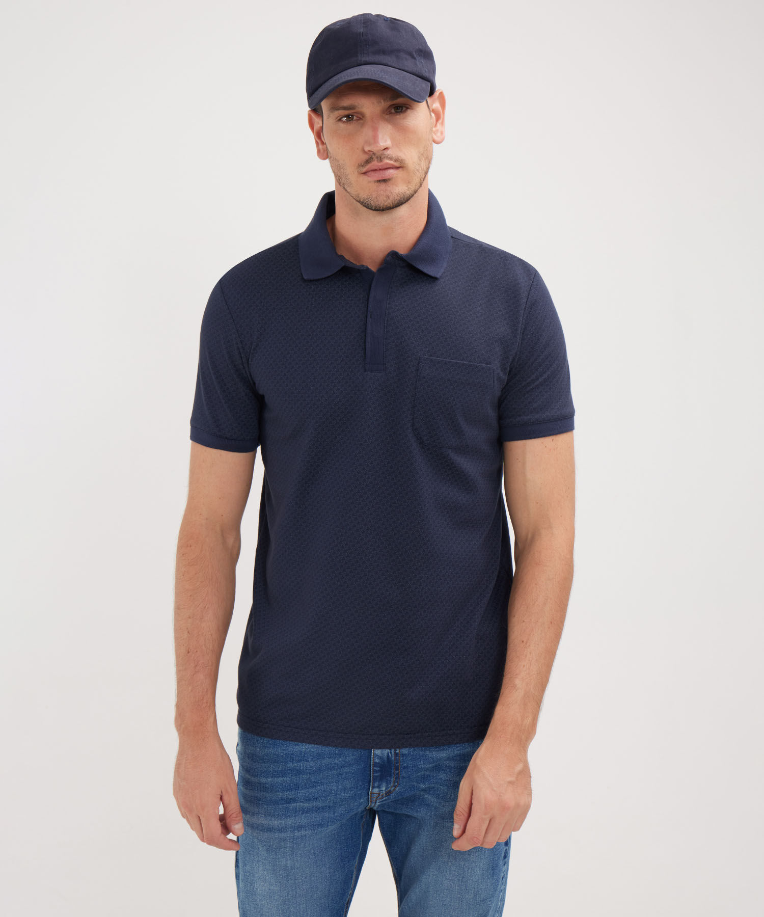 Polo Manga Corta Cuello Tejido