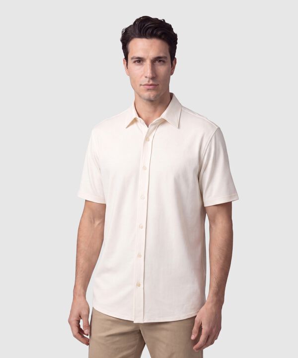 Camisa Manga Corta Unicolor Para Hombre image number null