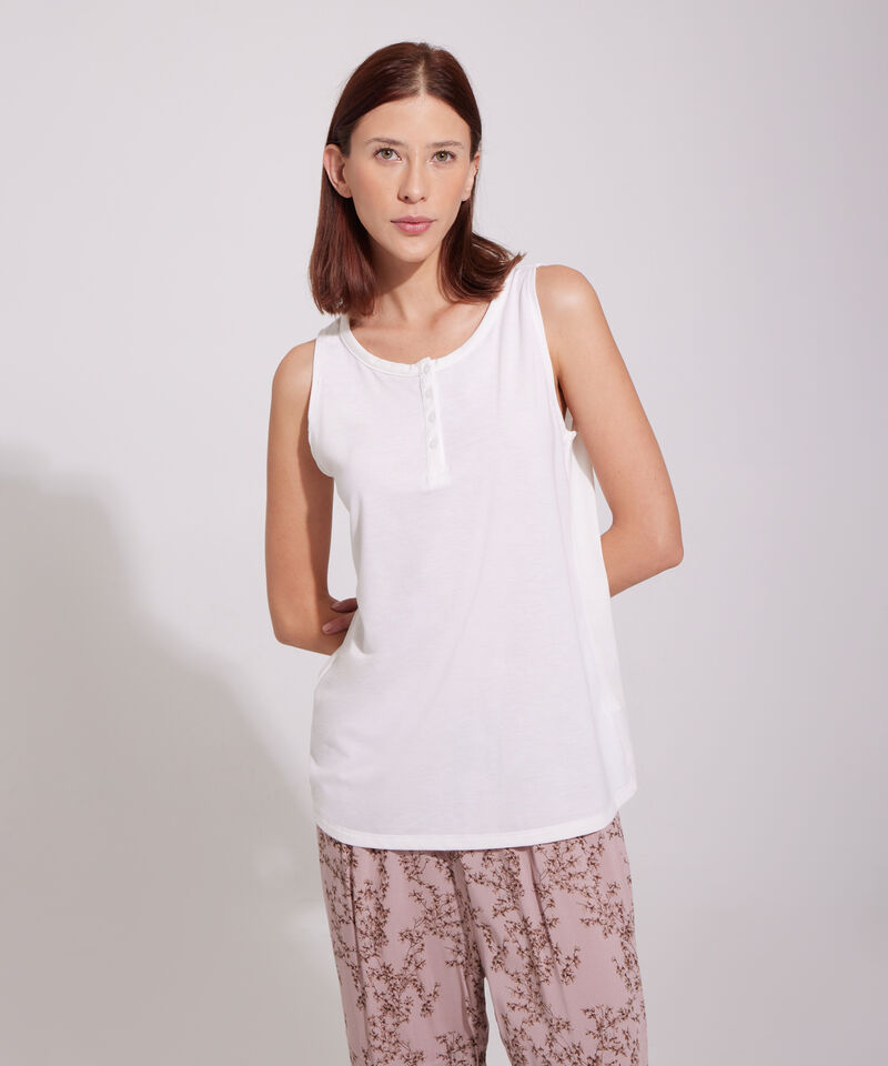 Pijama Camiseta Manga Sisa Y Pantalón Capri Estampado
