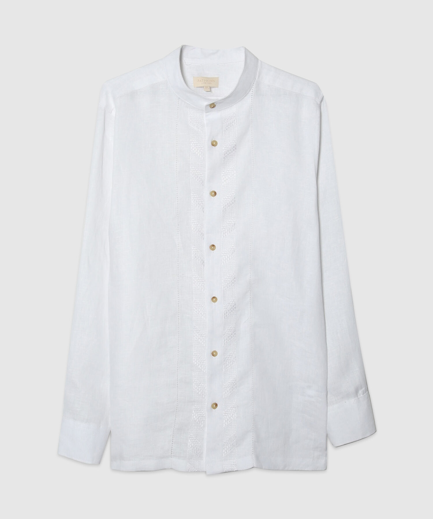 Camisa Guayabera Cuello Neru Manga Larga