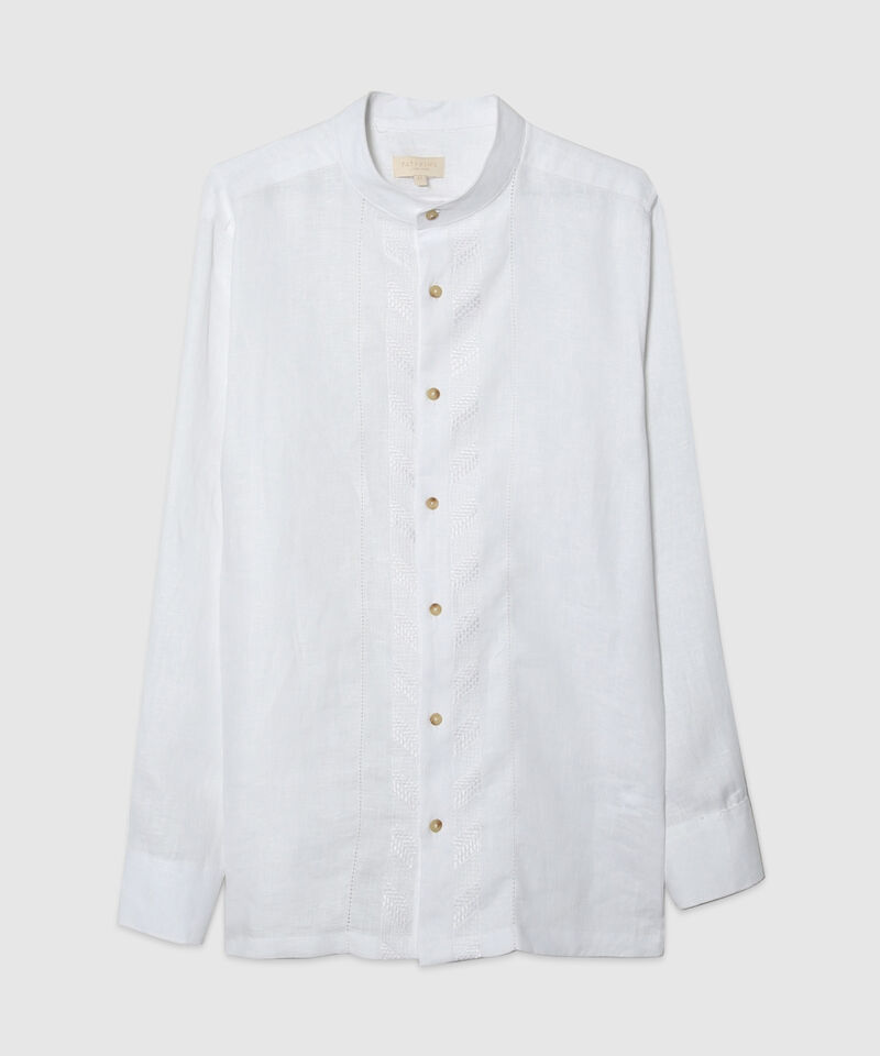 Camisa Guayabera Cuello Neru Manga Larga