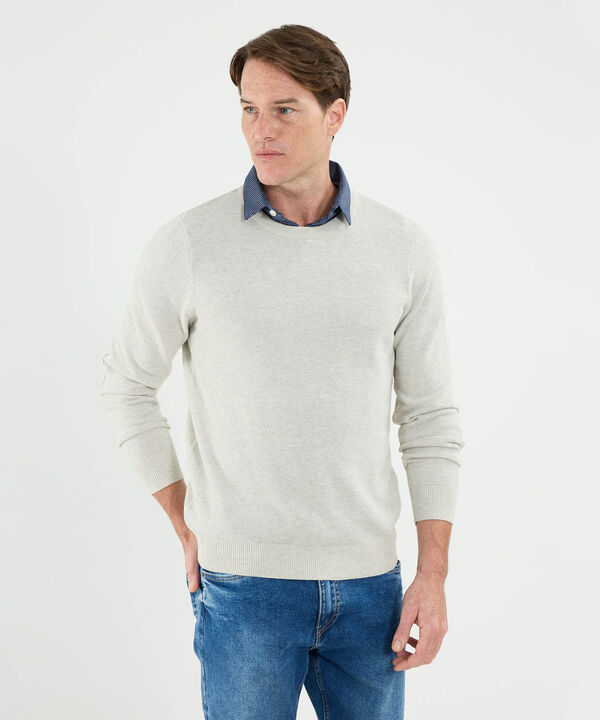 Saco Cuello Redondo Con Coderas Para Hombre image number null