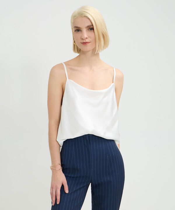 Blusa De Tiras Con Escote Redondo Drapeado image number null