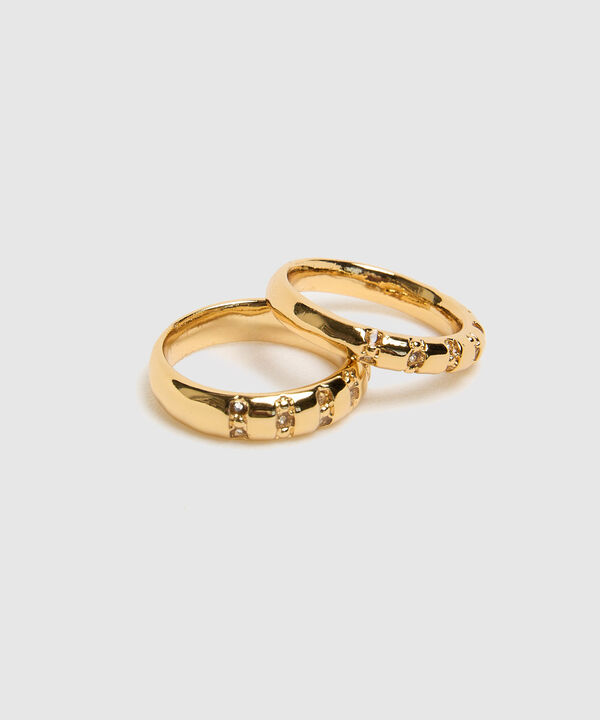 Set X2 Anillo Con Detalle Brillante
