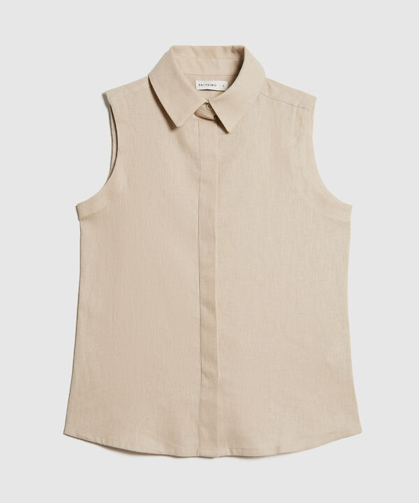 Camisa en Efecto Lino