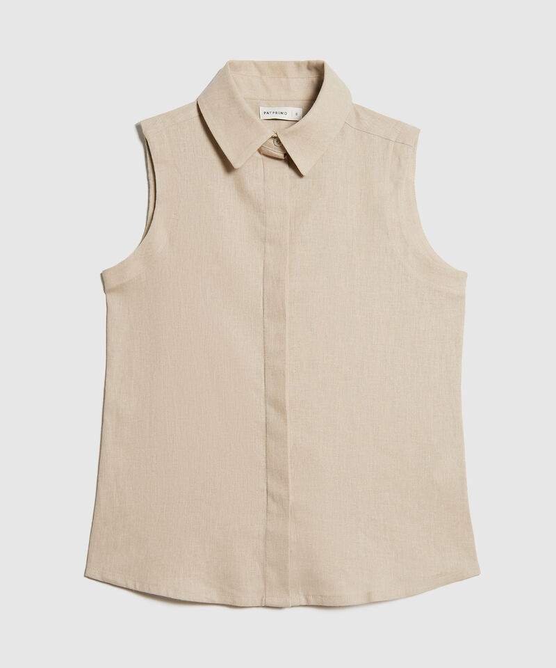 Camisa en Efecto Lino