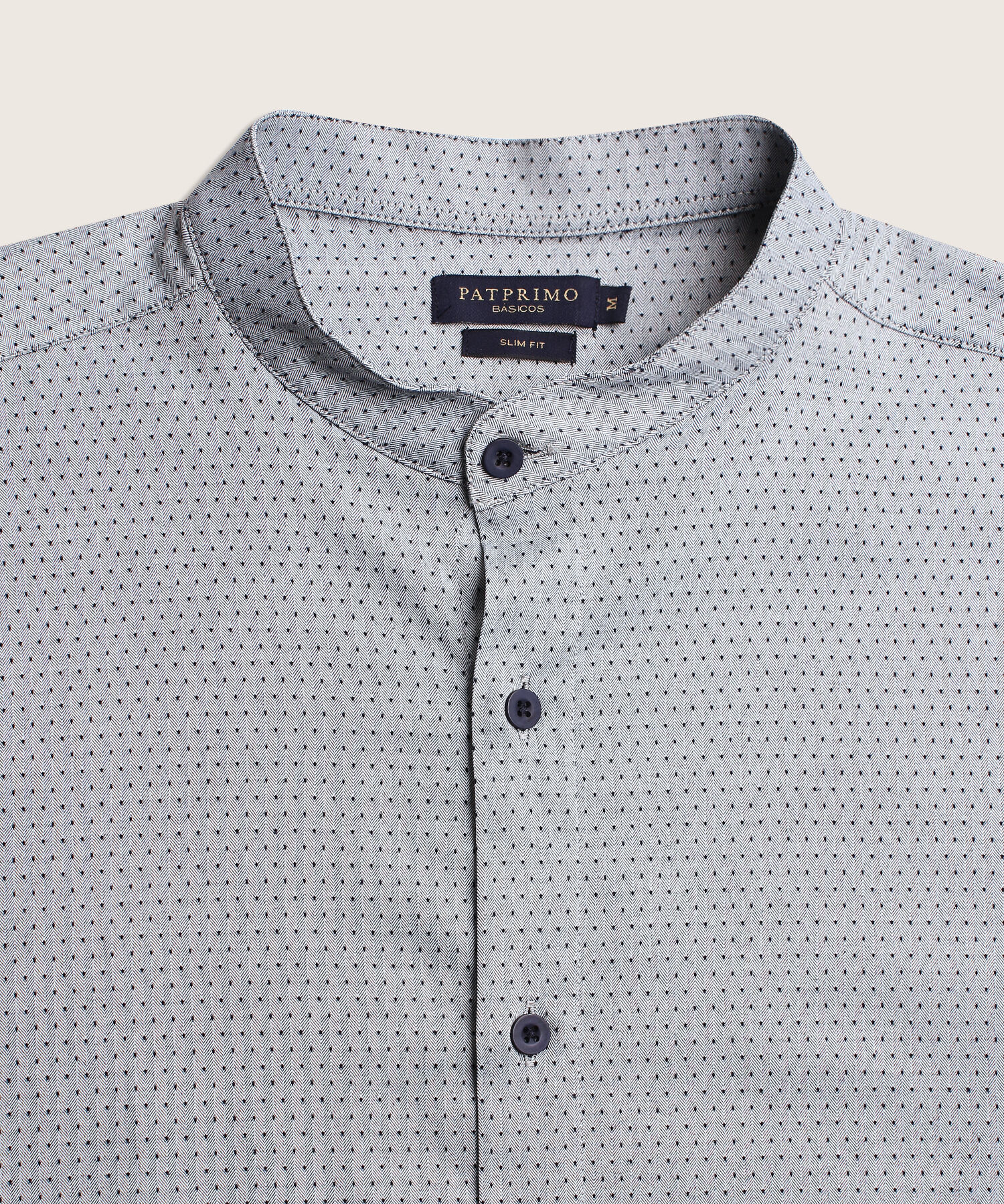 Camisa Estampada Cuello Mao