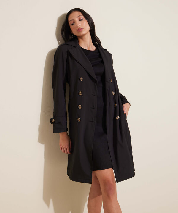 Chaqueta Trench Con Cinturon De Ajuste Manga Larga image number null