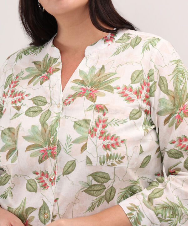 Blusa Manga Larga Estampada Con Charretera image number null