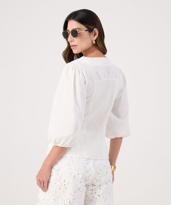 Blusa Unicolor Con Textura 