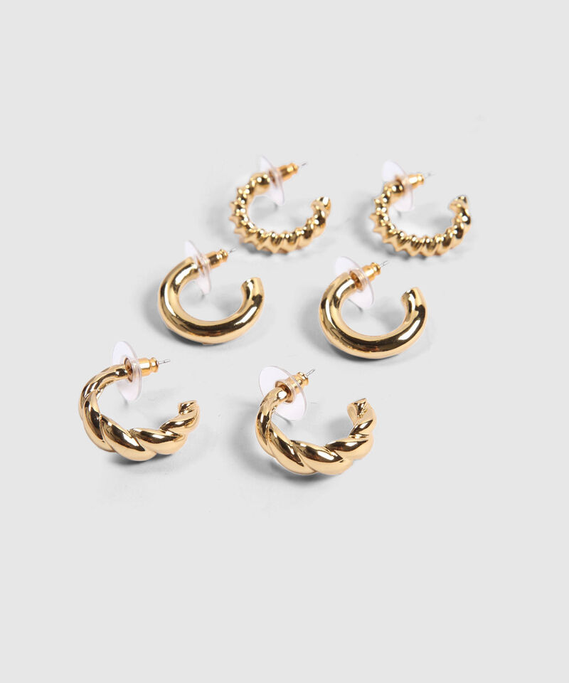 Set x 3 Aretes Dorados en Medialuna