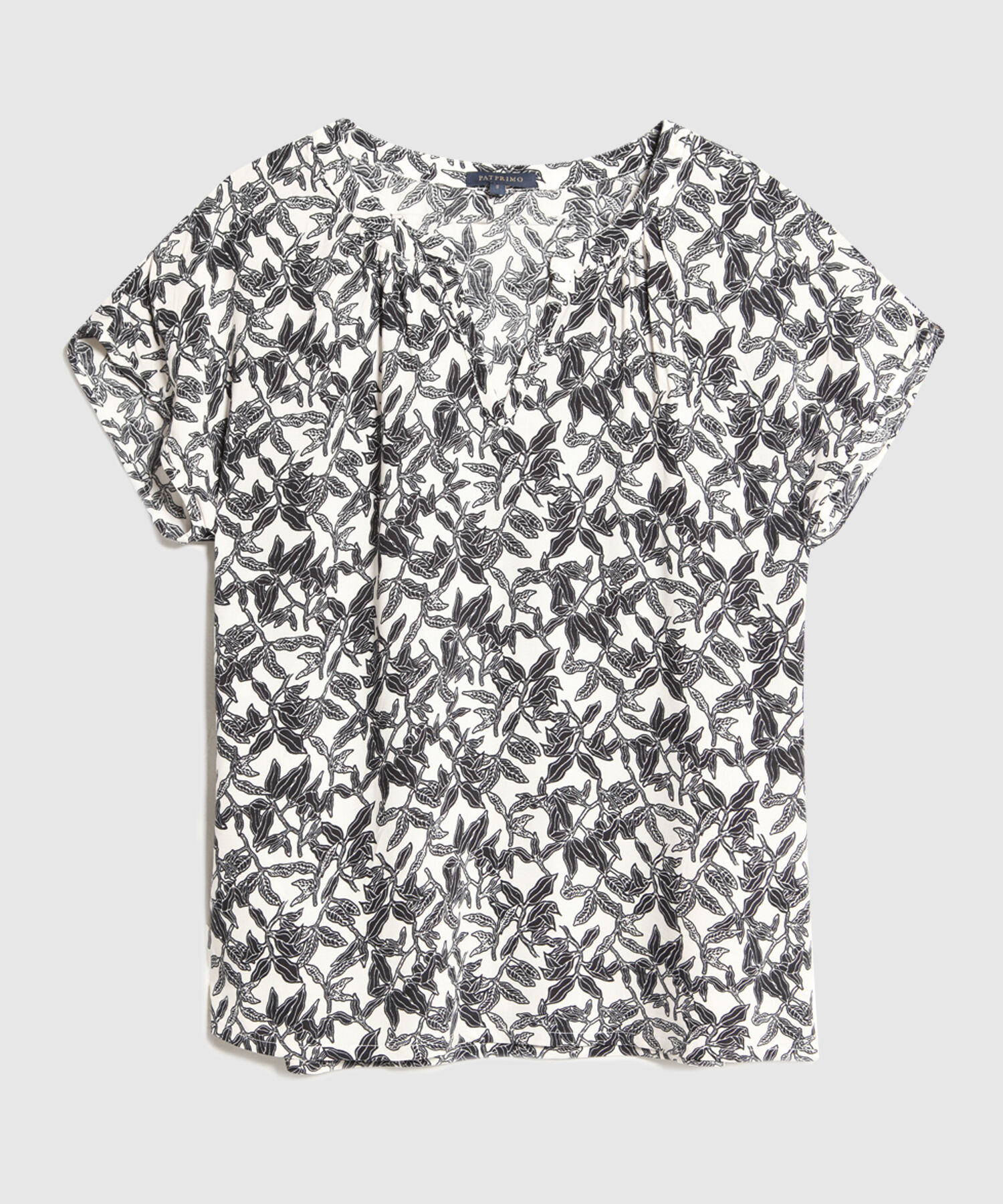 Blusa Escotada Estampado Botánico