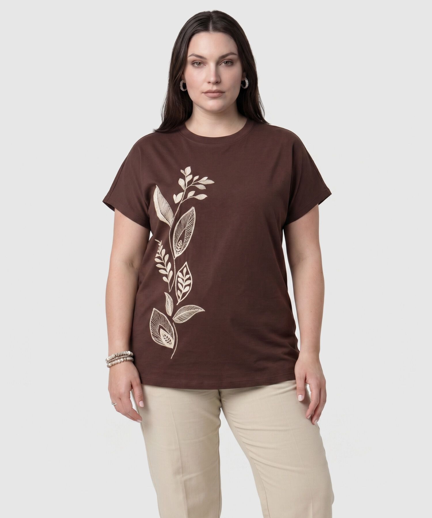 Camiseta Manga Corta Cuello Redondo Mujer Curvy