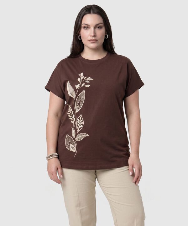 Camiseta Manga Corta Cuello Redondo Mujer Curvy image number null
