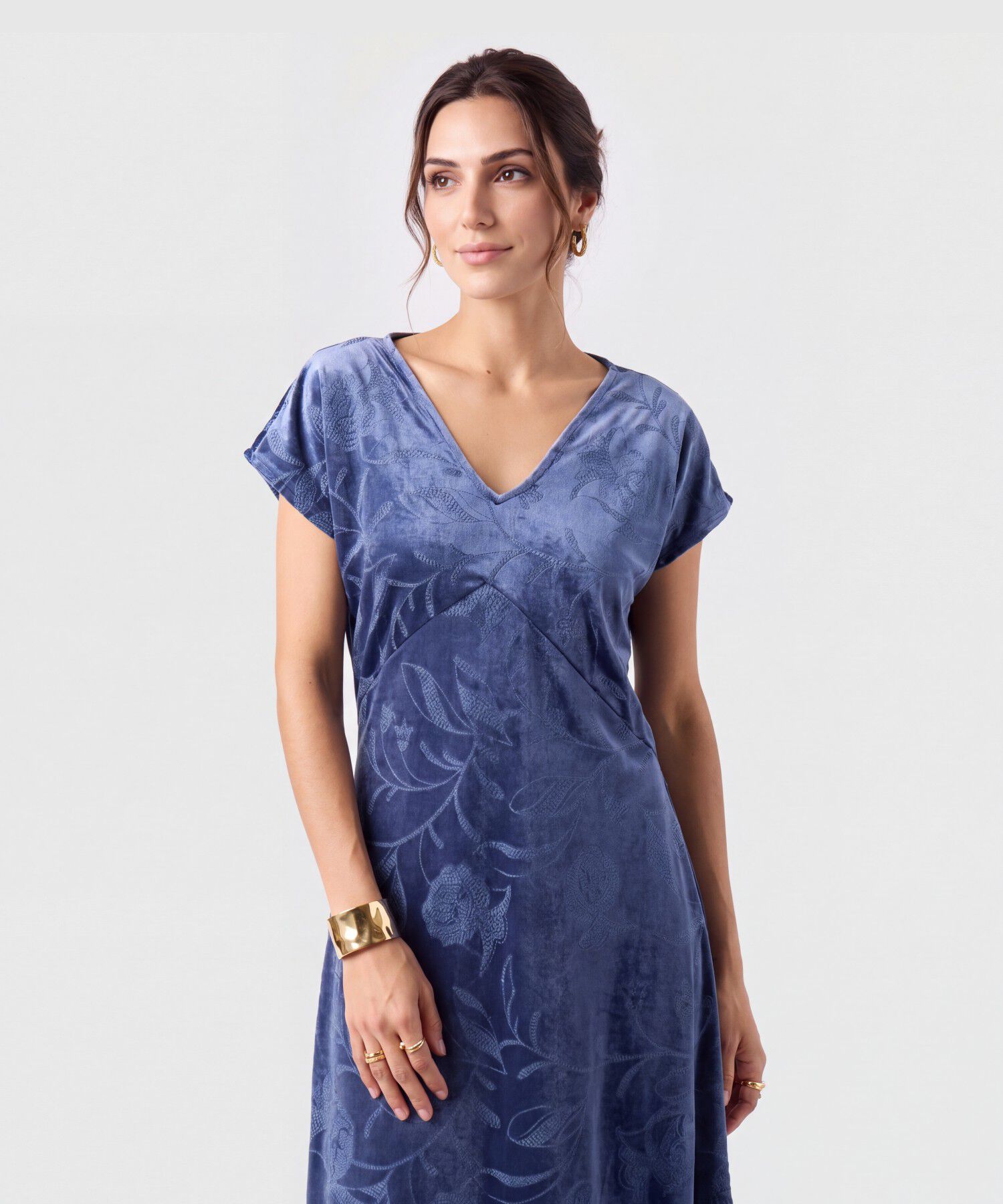 Vestido Largo Manga Sisa Para Mujer