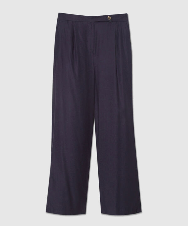 Pantalón Palazzo Con Bolsillos