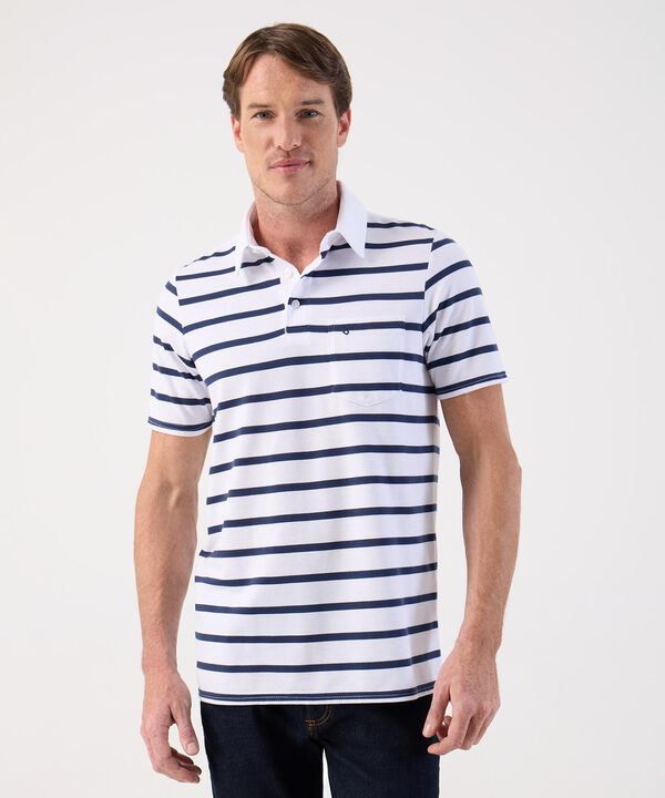 Polo a Rayas Clásico con Bolsillo Para Hombre image number null