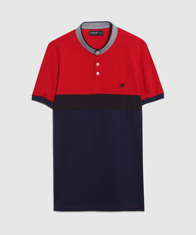 Polo Cuello Mao en Bloques