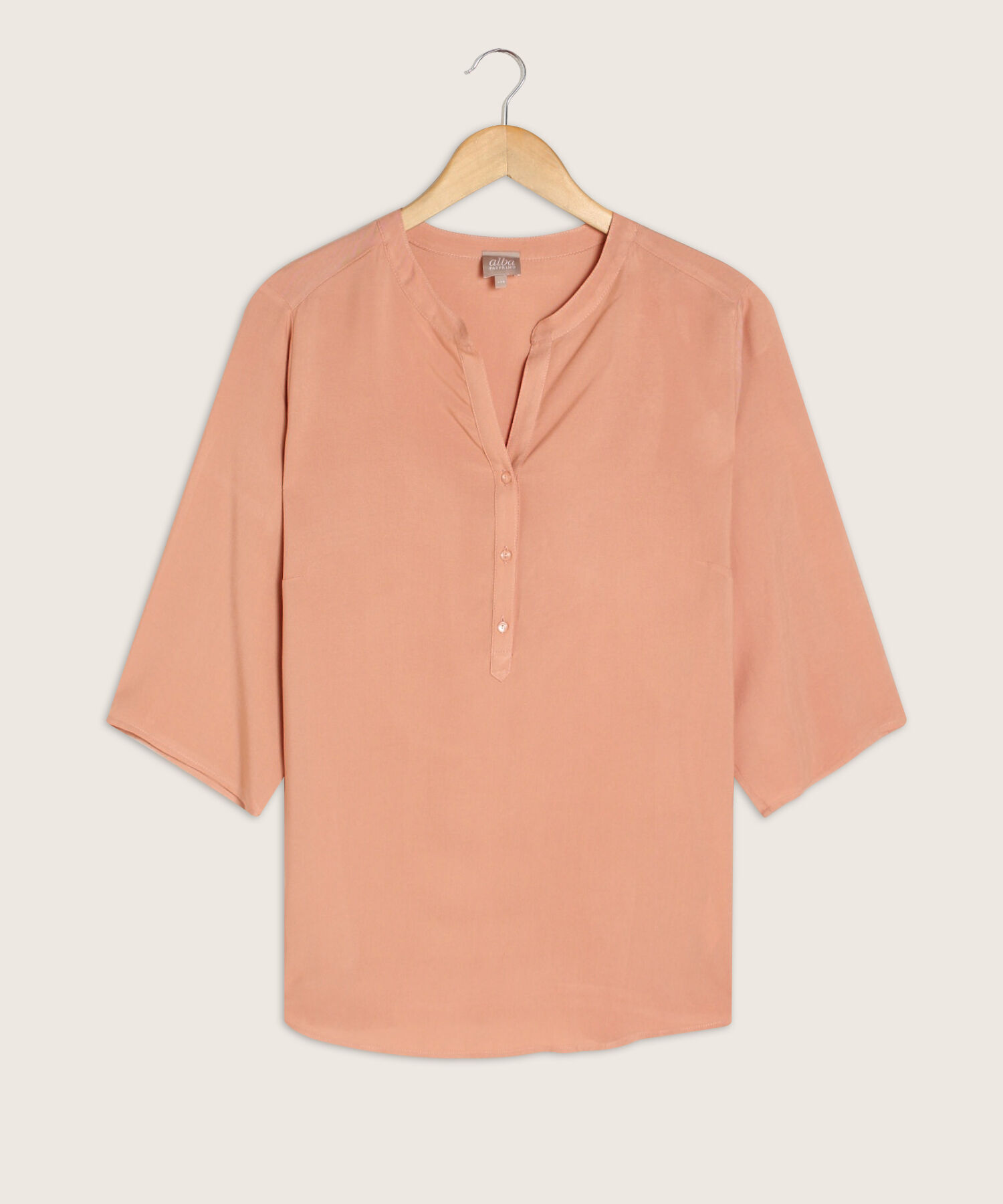 Blusa Manga 3/4  Con Pechera Corta Unicolor