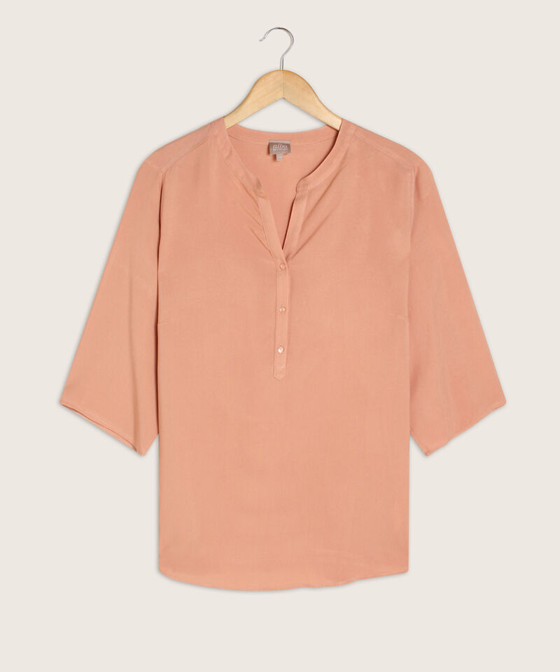 Blusa Manga 3/4  Con Pechera Corta Unicolor