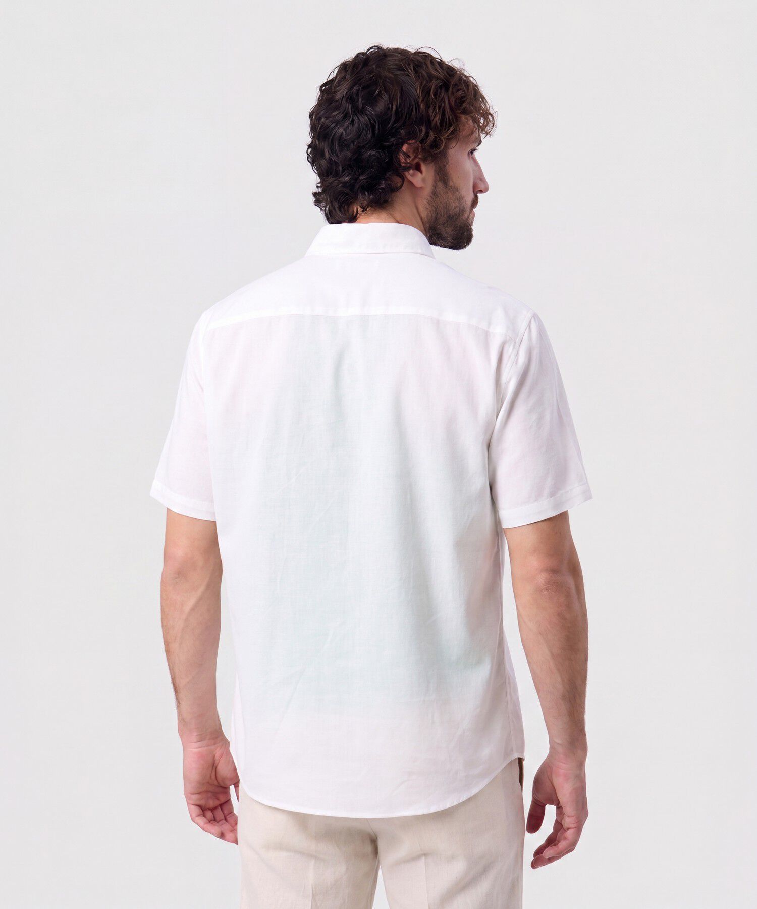 Camisa Manga Corta Cuello Bot&oacute;n Para Hombre