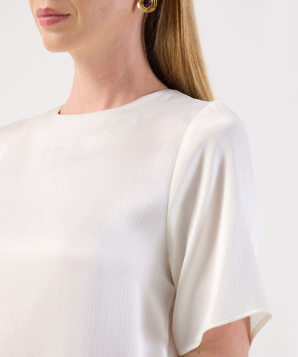 Blusa Básica Para Mujer Cuello Redondo Manga Corta image number null