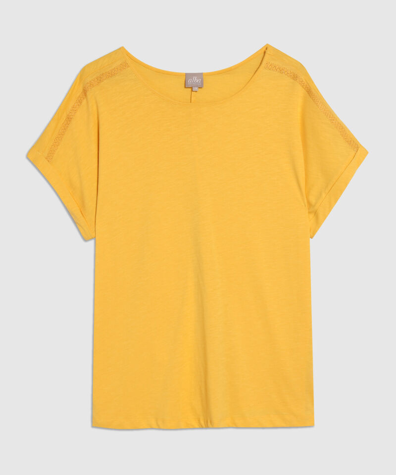 Camiseta Manga Corta Con Bordado