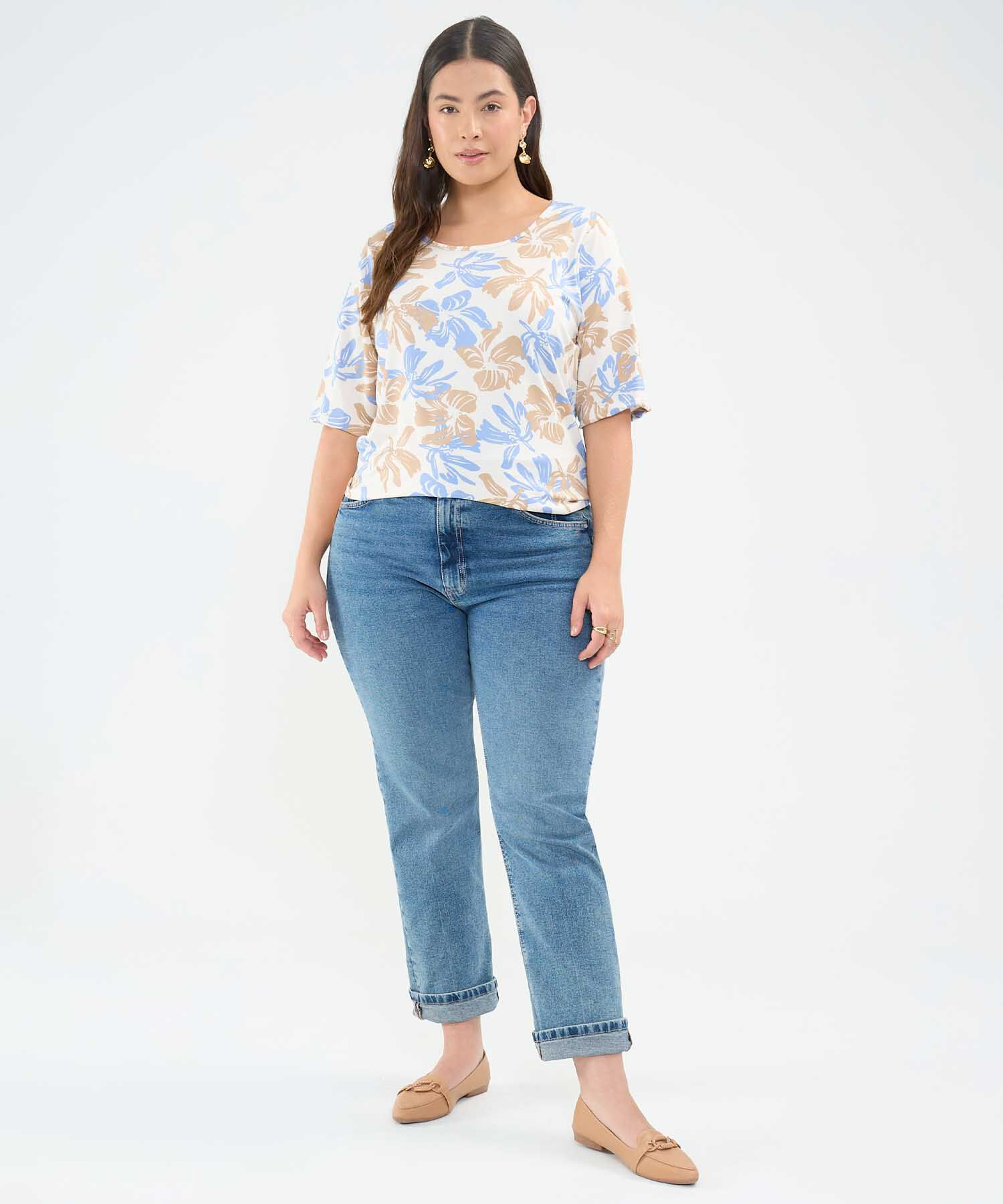 Camiseta mujer manga 3/4 estampada