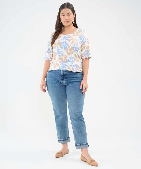 Camiseta mujer manga 3/4 estampada image number null
