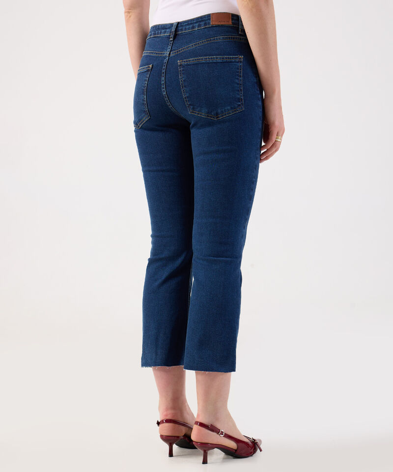 Jeans Mujer Corto Bota Campana Desflecada