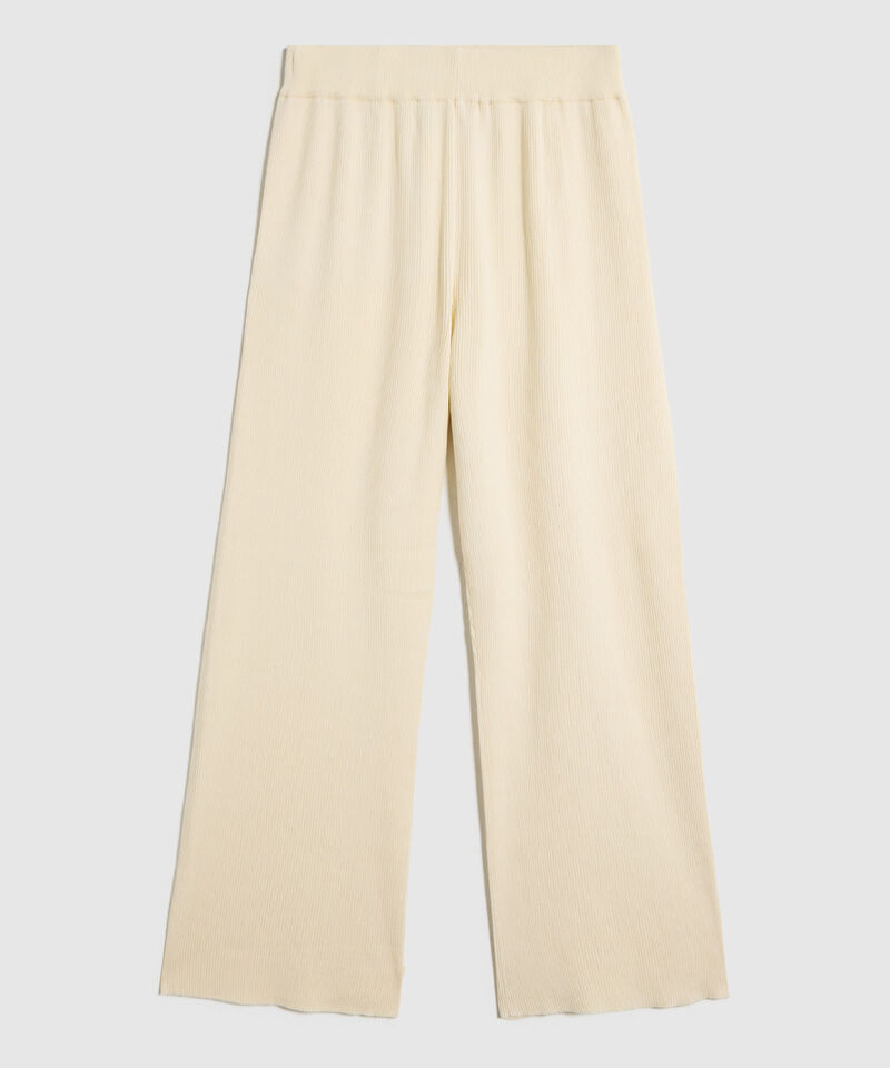 Pantal&oacute;n Wide Leg de Punto Acanalado para Mujer