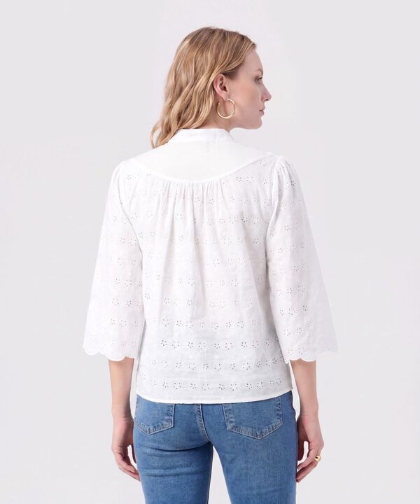 Blusa Unicolor Con Nudo Frontal Para Mujer