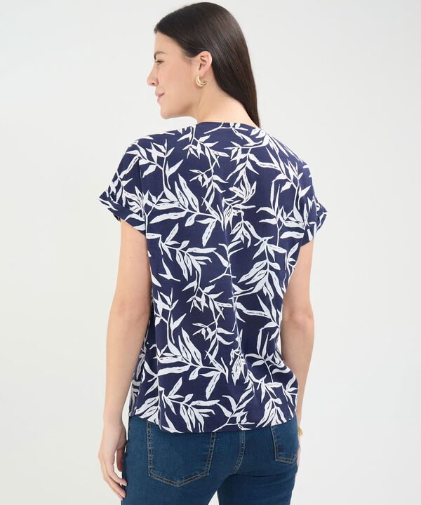 Blusa Estampada en Efecto Lino
