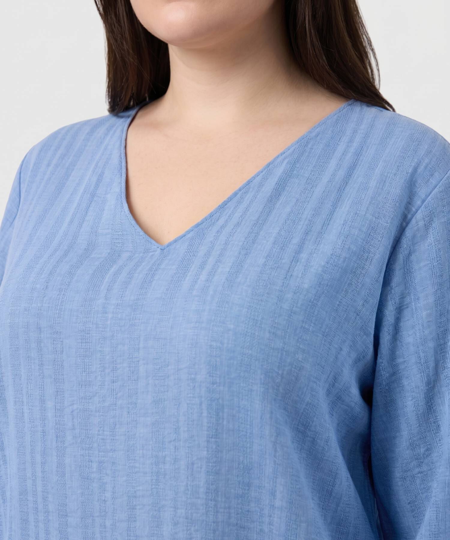 Blusa Con Textura Y Cuello En V Mujer Curvy