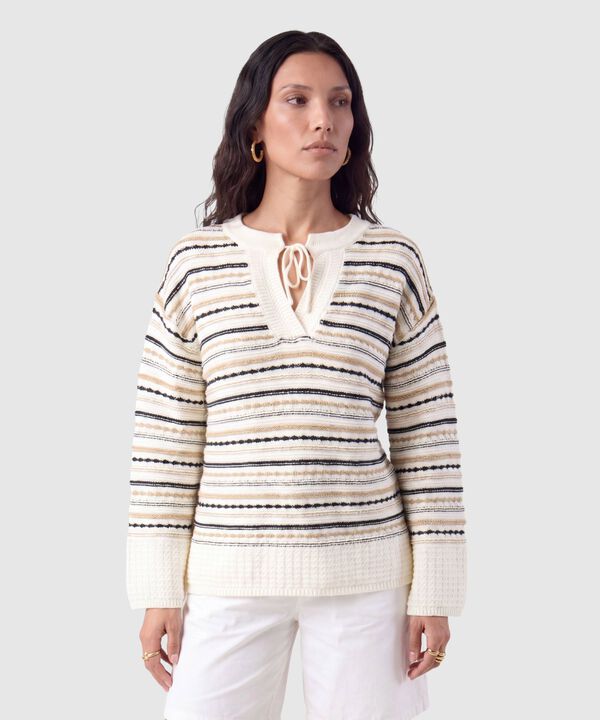 Saco Tejido Cuello Lazo Para Mujer image number null